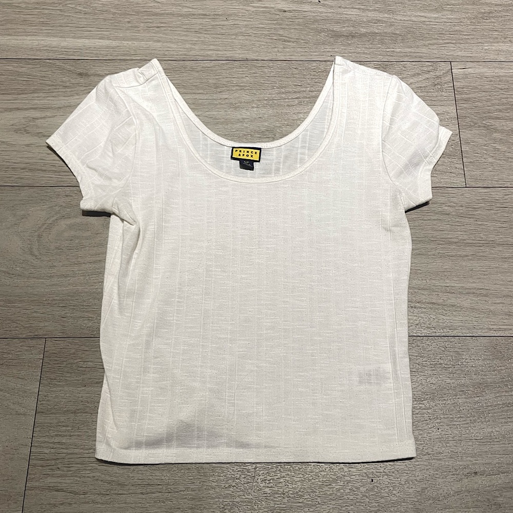 White Ribbed crop top